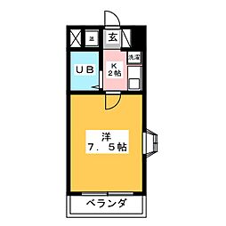 アゼリアコート福沢 1Kの間取図画像