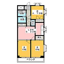 レジデンスＹＡＮＡＺＥ  ｜ 栃木県宇都宮市簗瀬４丁目（賃貸マンション3LDK・4階・58.86㎡） その2