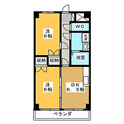 ドリームタウンTAKA 2DKの間取図画像