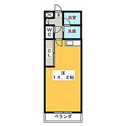 ライトメロウ ワンルームの間取図画像