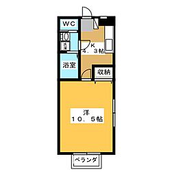 メゾン川田 1Kの間取図画像