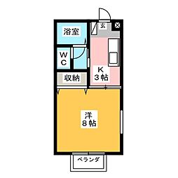高光ハイツ 1Kの間取図画像