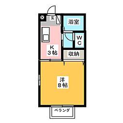 高光ハイツ 1Kの間取図画像