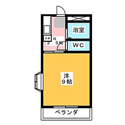 ベルビーハイツ 1Kの間取図画像
