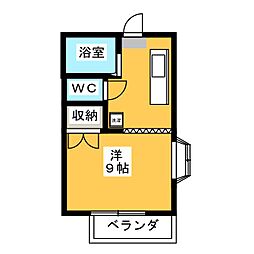 アレストホソヤ ワンルームの間取図画像
