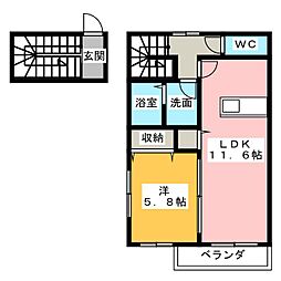 ファーストプレイス 1LDKの間取図画像
