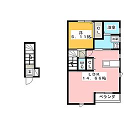 ファインテラス 1LDKの間取図画像