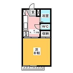 コート清住A 1Kの間取図画像