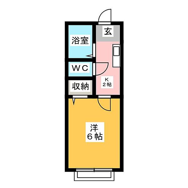 プランドール富士見 ｜栃木県宇都宮市富士見が丘４丁目(賃貸アパート1K・2階・19.44㎡)の写真 その2