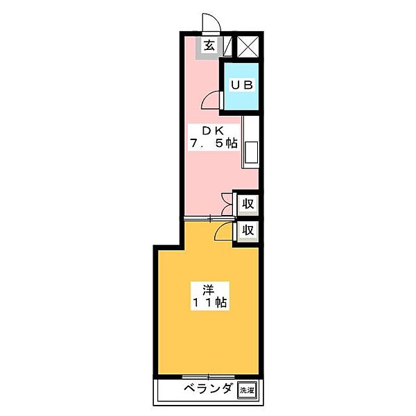 ＮＡＣ宇都宮コーポ ｜栃木県宇都宮市簗瀬２丁目(賃貸マンション1DK・3階・35.20㎡)の写真 その2