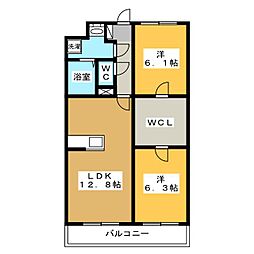 フォルテ 9階2LDKの間取り