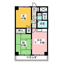 プラトー星  ｜ 栃木県宇都宮市東宿郷３丁目（賃貸マンション2DK・5階・43.74㎡） その2