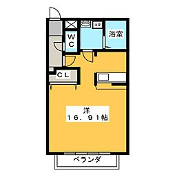 テクノコーポ8 ワンルームの間取図画像