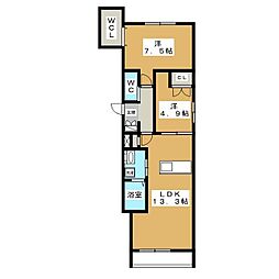 ベル・クレア 2LDKの間取図画像