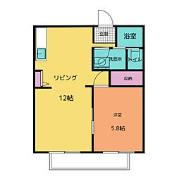 ファインクレスト 1LDKの間取図画像