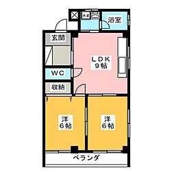 スタシオン・コフジ 2LDKの間取図画像
