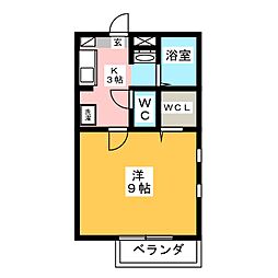 メイプル2 1Kの間取図画像