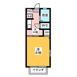 ブリランテ 1Kの間取図画像