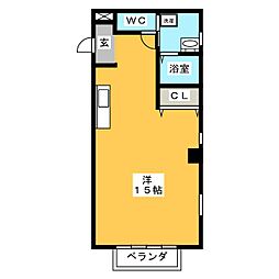 パタラシティ ワンルームの間取図画像