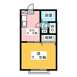 ディアスソフィアB 1DKの間取図画像