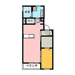 CRECERゆいの杜3丁目A 1SDKの間取図画像