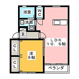 メゾン・ド・ヴァリエ 1LDKの間取図画像