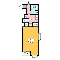 テクノコーポ3 1Kの間取図画像