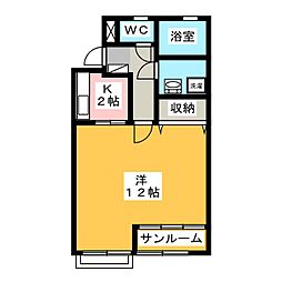 ハイツ.S.E.A 1Kの間取図画像