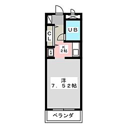 ウィングフィールズ1 1Kの間取図画像
