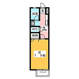 ガーデンヒルズ 1Kの間取図画像
