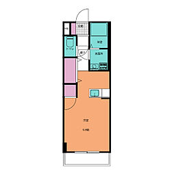 クレストヒル1 ワンルームの間取図画像