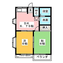 ハイツみや 2DKの間取図画像