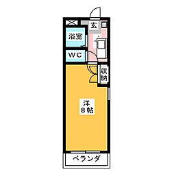 KDマンション峰 1Kの間取図画像