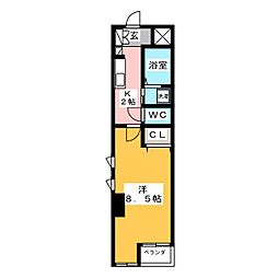 メゾンチェルシー 1Kの間取図画像