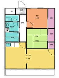 キャトルセゾン 3DKの間取図画像