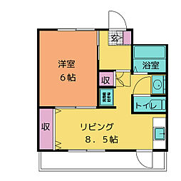 サンハイツ橋本 1LDKの間取図画像