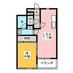 ヴィレッジ329 1LDKの間取図画像