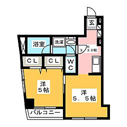 千代田シティハウス 2Kの間取図画像