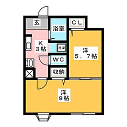 レジデンスカープ前橋 2Kの間取図画像