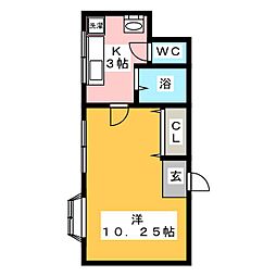 レジデンスカープ前橋 1Kの間取図画像