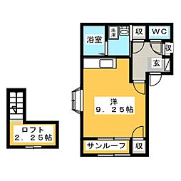 メゾン・シャルマン ワンルームの間取図画像