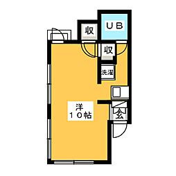 アイリスハイム ワンルームの間取図画像
