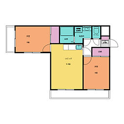 ルミナスゆり 2LDKの間取図画像