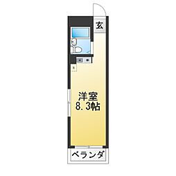 シティーパレス上豊岡 ワンルームの間取図画像