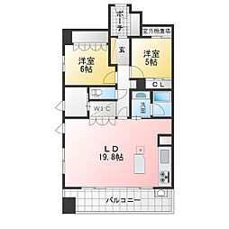 レジデンス高崎 2SLDKの間取図画像