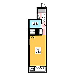 エトワール本庄第一 ワンルームの間取図画像