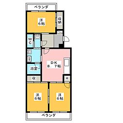 リュミエールA 3DKの間取図画像