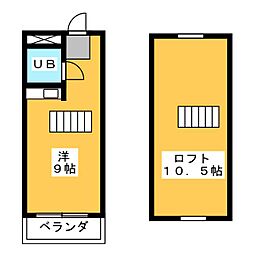 シティーパレス上豊岡 ワンルームの間取図画像