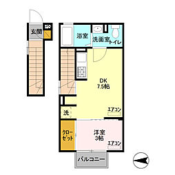 CASA芝塚MT 1DKの間取図画像