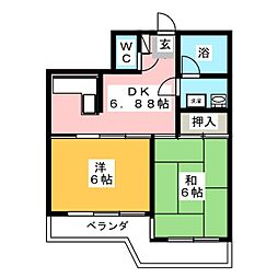 シュメール 2DKの間取図画像